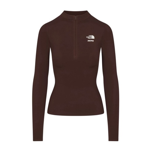 Brand new skims x north face long sleeve quarter zip in color cocoa - Picture 1 of 2